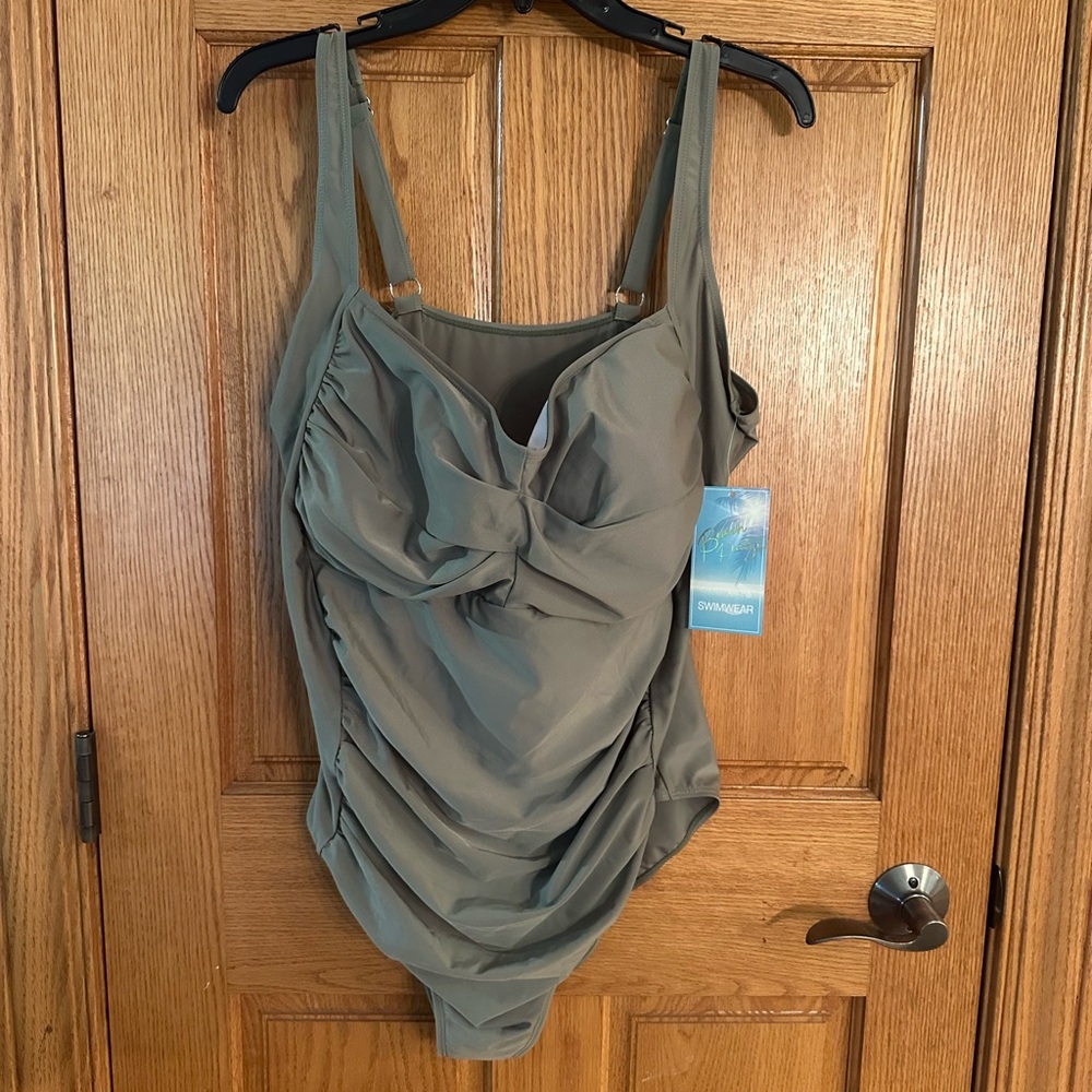 NWT Beach Party one beach sage swimsuit. Size 24